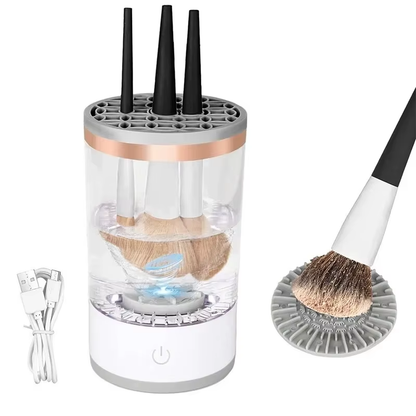 3 in 1 USB Plug Portable Electric Makeup Brush Cleaner with Rubber Makeup Machine for Deep Cleaning One Click Operation Suitable